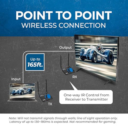 OREI 1080p HDMI Sender and Receiver Wireless 165ft, IR Support, Low Latency | Wireless HDMI Extender – 5GHz, HDMI Loop Out, SSID Pairing, Channel Switching, IR Passback, 24/7 Operation - size: 1080p, style: TX & RX Kit