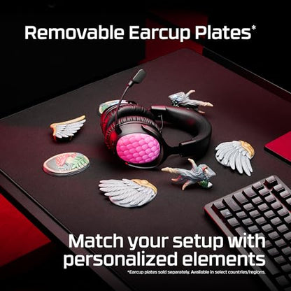 HyperX Cloud III S – Wireless Gaming Headset, 2.4GHz, Bluetooth, Battery Life up to 120 Hours 2.4GHz / 200 Hours Bluetooth, 53mm Angled Drivers, 10mm Detachable Mic, Customizable – Black/Red | 2.4GHz, Bluetooth, 53mm Angled Drivers, 10mm Detachable Mic -
