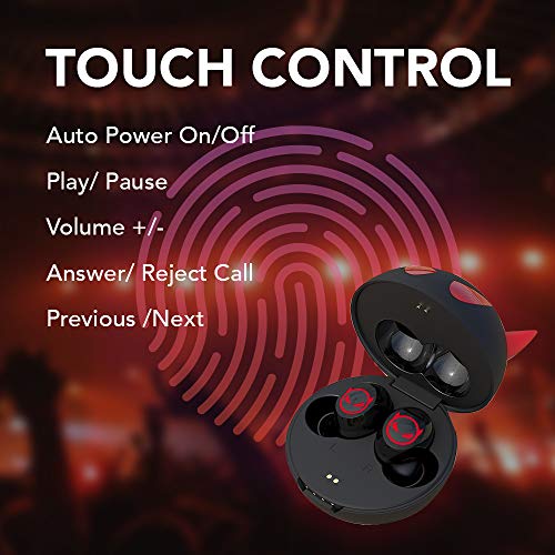 Cute Litte Devils Wireless Earphones, Waterproof, CVC 8.0 Noise Cancelling in-Ear erbuds, TWS Stereo Headphones, Built in Mic Headset Premium Sound with Deep Bass,JE-01B_B29 - color: JE-01B_B29