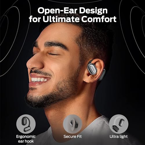 Monster Open Free AC100 Open Ear Headphones, Bluetooth 5.3 Wireless Headphones, Immersive Stereo Sound by Dual Large Driver, Clear Talk, 30H Playtime, Waterproof Earbuds for Running, Black
