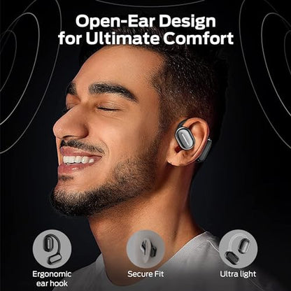 Monster Open Free AC100 Open Ear Headphones, Bluetooth 5.3 Wireless Headphones, Immersive Stereo Sound by Dual Large Driver, Clear Talk, 30H Playtime, Waterproof Earbuds for Running, Black