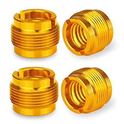 4 PCS Gold Colour Adapter for HyperX QuadCast Mic, Blue Yeti, Rode, Razer, Shure and Most USB Microphone, Shock Mount, Boom Arm Screw Thread Adapter 5/8" Male to 3/8" Female Screw Adapter by YOUSHARES