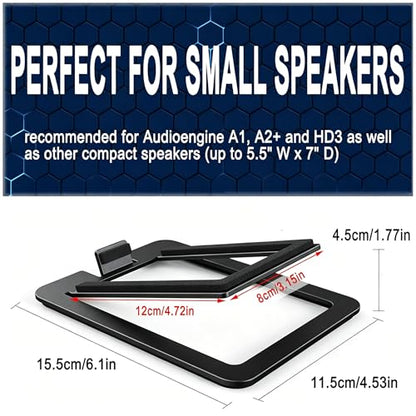Desktop Sound Stand Base, Black, 2PCS/A Pair | Carbon Steel Material, Shock Absorption, Improved Sound Quality, Tilted Design, For PC, Studio & Bookshelf Speakers - color: Black