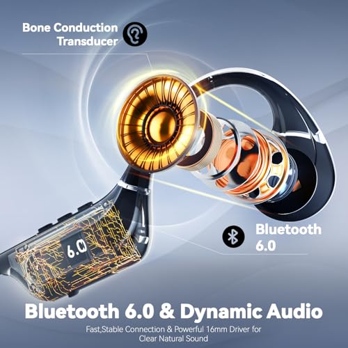 MONODEAL Bone Conduction Headphones Open Ear Bluetooth Running 10H