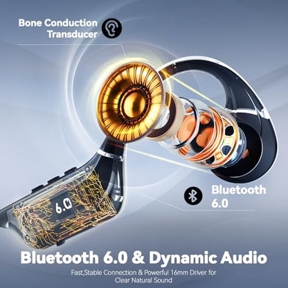MONODEAL Bone Conduction Headphones Open Ear Bluetooth Running 10H
