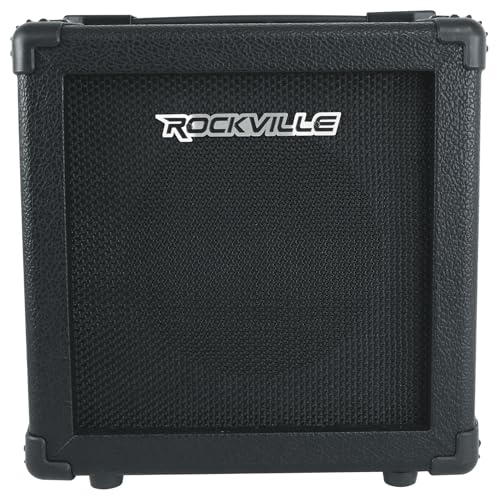 Rockville G-Charge 20 Black 20W Guitar Amp Bundle with RMC-XLR Microphone | 10-Hour Rechargeable Battery, 6.5" Speaker, Spring Reverb, Bluetooth, 1/4" Guitar/Mic Inputs, 2 Mic Cables, 2-Items