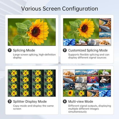 MT-VIKI Seamless Video Wall Matrix Switch 16x16 w/Web GUI & Audio | Custom Splicing, 4x4 Video Wall Controller 2U Rack Mount, Multi-Mode Control, EDID,RS232,LAN, APP(16 IN 16 OUT) - size: 16X16