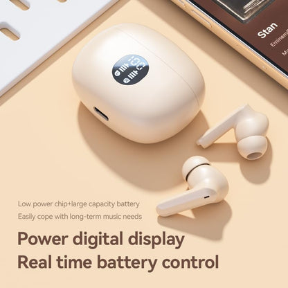 Wireless Earbuds, Bluetooth 5.4 Headphones Stereo Bass with Noise Cancelling Mic, Playtime in Ear Ear Buds with LED Power Display Charging Case, IPX7 Waterproof , for Sports Work Gaming (beige) - color: Beige
