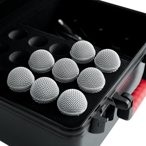 Gator Cases Molded Flight Case to Hold Up to (15) Wired Microphones with TSA Approved Locking Latch and Cable Storage; (GTSA-MIC15) - style: (15) Wired Mics With Storage