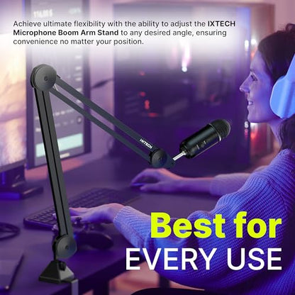 Microphone Boom Arm Stand, Heavy Duty Adjustable Mic Stand with Cable Ties, Desk Mount Arm Stand for Gaming Streaming Podcasting. - color: MI06 LARGE