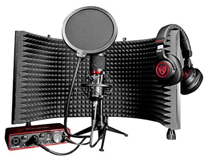 Rockville RDTS Adjustable Height Studio Desktop Tripod Microphone Stand | Includes Mic Clip, 3/8 to 5/8 Adapter, Foldable Design, All Metal, 5.9" to 7.1" Height, for Podcasts/Recording