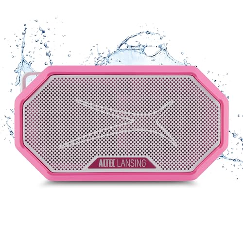 Altec Lansing Portable Bluetooth Speaker HYDRAMINI 2.0, IP67 Waterproof, Portable Speaker, 12h Playtime, Wireless Pairing, USB-C Quick Charge, Magnetic Bluetooth, Voice Assistant Integration - color: Electric Pink/White