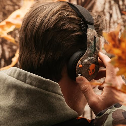 Skullcandy Icon ANC Noise Canceling Wireless Headphones - Realtree APX | On-Ear Fit, Bluetooth, Noise Cancellation, 60 Hours Battery, Sweat Water Resistant, Foldable, Travel Ready, Microphone - color: Realtree APX Black/Orange