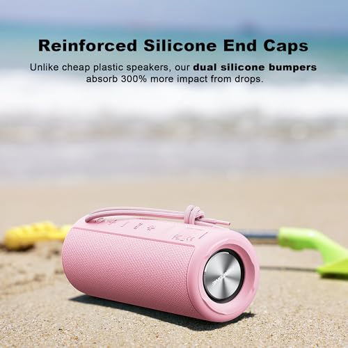 MIATONE Boombox Outdoor Portable Bluetooth Speaker Waterproof Wireless Speakers Gifts for Women Mothers Mom Wife Her - Pink - color: PINK