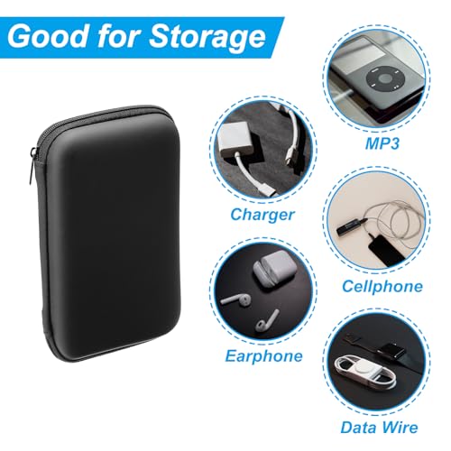 PATIKIL 6.69x3.54 Electronic Organizer Case, 1Pcs EVA Hard Waterproof Rectangle Travel Carrying Case with Zipper for Digital Multimeter, Camera, Charger Cord, Earphone, Black - size: 6.69x3.54"