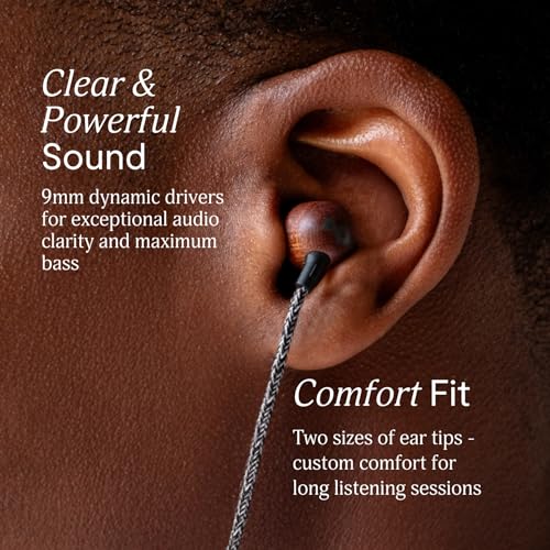 House of Marley Smile Jamaica USB-C Wired Earbuds with Microphone, in-Ear Headphones, 9.2mm Driver, Tangle-Resistant Cable, Plug-and-Play Earphones for Smartphones, Tablets & Laptops (Black) - color: Signature Black