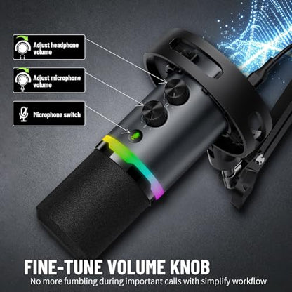 Gaming Microphone Set, USB/XLR Dynamic PC Mic for Streaming, Podcast
