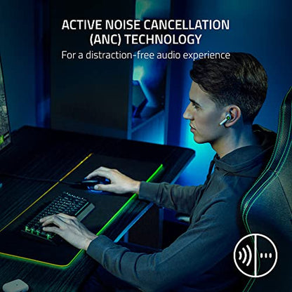 Razer Hammerhead HyperSpeed Wireless Multi-Platform Gaming Earbuds for Playstation 5 / PS5, PC, Mobile: ANC - Noise Cancelling Mic - Bluetooth 5.2 - RGB Chroma - 30 Hr Battery (Renewed)
