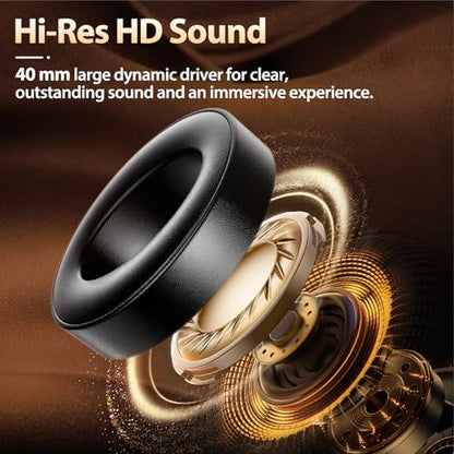 USB C Headphones Wired with Comfortable Ear Pads, Over Ear Bass HiFi Sound Foldable Travel Headphone, Durable Metal Frame, Compatible with iPhone 17/16/Samsung Galaxy S25/S24 Google Pixel 9 - Black