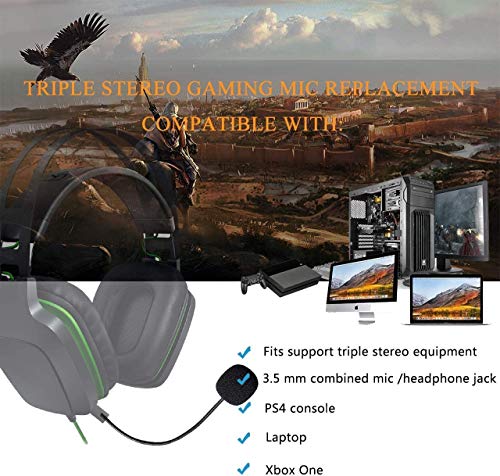 AKKE 3.5mm Detachable Gaming Microphone Boom Replacement, Compatible with Select PDP Afterglow AG6, Turtle Beach Stealth/Recon/Ear Force Headsets, 7.5 in, Verify Fit Before Buying