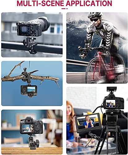 ULANZI Super Clamp Camera Clamp Mount Monitor 360° Ballhead MagicArm Double | Ball Head Adapter with 1/4"-20 & 3/8"-16 Thread ST-07 Phone Tripod Mount - size: Phone Mount Kit