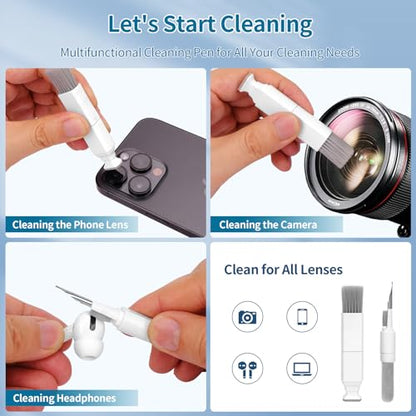 Keyboard Cleaner, Multi-Function Cleaning Kit for MacBook, Laptop, Computer | Includes Screen Spray, Microfiber Wipe, Tech Brush, Works on Airpod, Tablets, Earbuds, Pc Accessories, Electronic Screen - color: Bright White