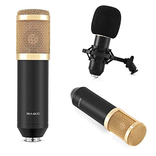 Zerone Condenser Microphone with Shock Mount USB Studio Recording Mic Cardioid Pattern Gold Plated Diaphragm for Computer Streaming Podcasting