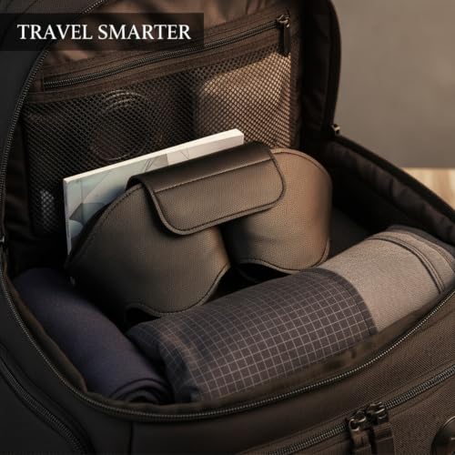 Over-Ear Headphones Rigid Cylindrical Case, Durable PU Leather Travel Organizer for Storage