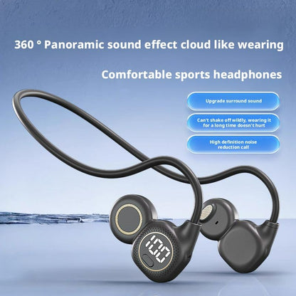 Suitable for Sports Running Headphones Open Ear Earbuds Takeaway Courier Rider Wireless Bluetooth Headset High Sound Quality Headphones for Fitness Exercise man Gift Display Power Long Battery