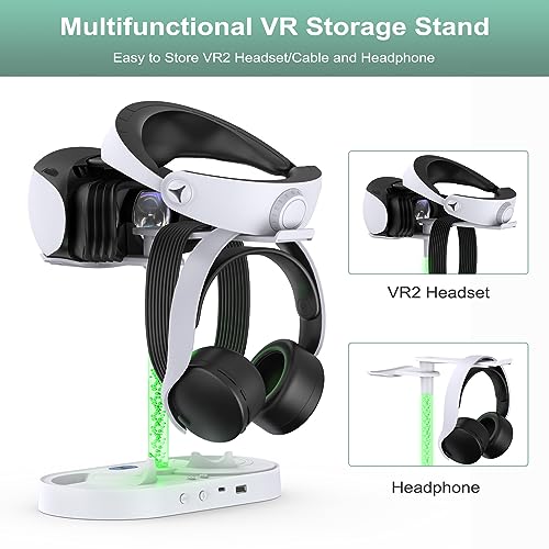 FASTSNAIL RGB Charging Stand & Storage Station for PlayStation VR2 - White - color: White