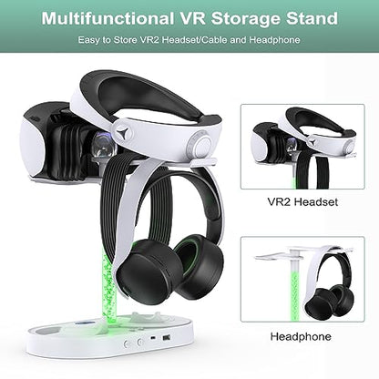 FASTSNAIL RGB Charging Stand & Storage Station for PlayStation VR2 - White - color: White