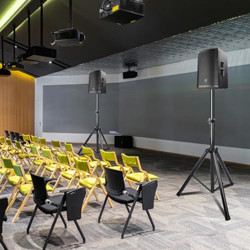 2 Pack Universal Speaker Stands Pair, Height Adjustable Tripod from 35 to 60 Inch 35 MM Compatible Insert with Carrying Bag for Stage