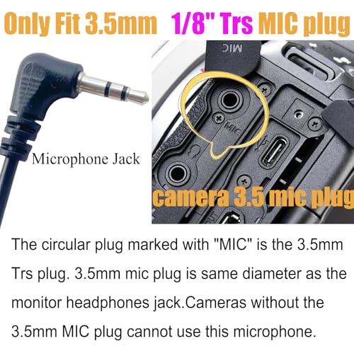 Camera Microphone, Video Microphone for DSLR Close Interview Shotgun Mic for Canon Nikon Sony Fuji Mic with Windscreen, Compatible with Camera with 3.5mm (1/8") TRS Plug