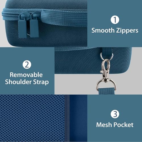 co2CREA Hard and Silicone Case for Bose SoundLink Flex 2/1,Twilight Blue | 2nd Gen Compatibility, Dual-Layer Protection, EVA Hard Shell, Silicone Cover, Adjustable Shoulder Strap, Aluminum Carabiner - color: Twilight Blue Case