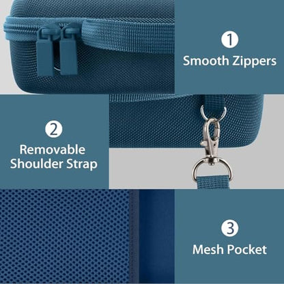 co2CREA Hard and Silicone Case for Bose SoundLink Flex 2/1,Twilight Blue | 2nd Gen Compatibility, Dual-Layer Protection, EVA Hard Shell, Silicone Cover, Adjustable Shoulder Strap, Aluminum Carabiner - color: Twilight Blue Case