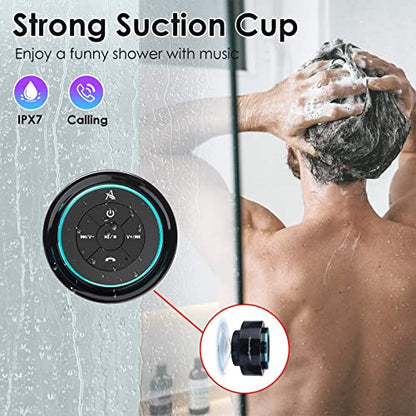 XLEADER, Upgraded, Pro Shower Speaker, Certified IPX7 Waterproof Bluetooth Speaker, with Suction Cup, Silicone Lanyard, 8W Crystal Sound&Rich Bass, 15H Playtime, Ideal Gifts - SoundAngel Mate(2 Gen) - color: A Blue