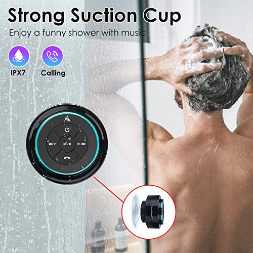 XLEADER, Upgraded, Pro Shower Speaker, Certified IPX7 Waterproof Bluetooth Speaker, with Suction Cup, Silicone Lanyard, 8W Crystal Sound&Rich Bass, 15H Playtime, Ideal Gifts - SoundAngel Mate(2 Gen) - color: A Blue