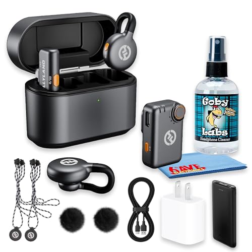 Hollyland Lark M2S Mini Combo Wireless Microphone for Camera and USB-C, Dual Lavalier Mics, 2-Person Recording, 1000 ft Range, Space Gray (Bundle) - style: Mini