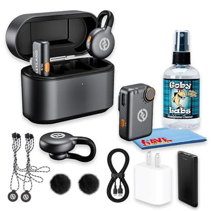 Hollyland Lark M2S Mini Combo Wireless Microphone for Camera and USB-C, Dual Lavalier Mics, 2-Person Recording, 1000 ft Range, Space Gray (Bundle) - style: Mini