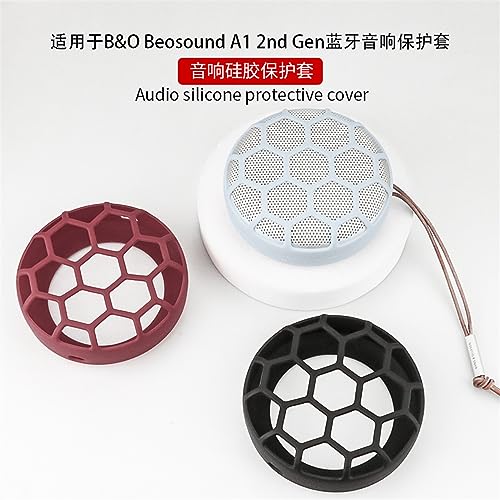 DAYJOY Soft Silicone Protective Case Cover Compatible with Bang & Olufsen/B&O Beosound A1 (2nd Generation) Wireless Portable Waterproof Bluetooth Speaker, Protective Skin Sleeve (Black) - color: black-A