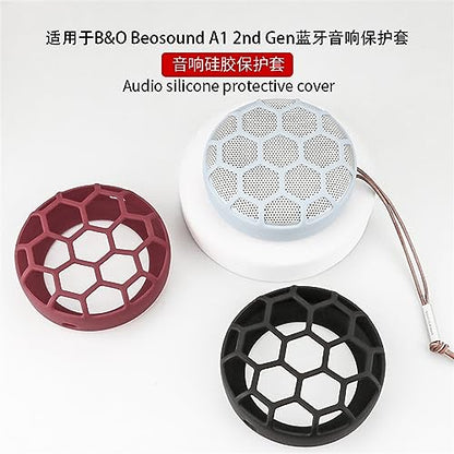 DAYJOY Soft Silicone Protective Case Cover Compatible with Bang & Olufsen/B&O Beosound A1 (2nd Generation) Wireless Portable Waterproof Bluetooth Speaker, Protective Skin Sleeve (red) - color: red