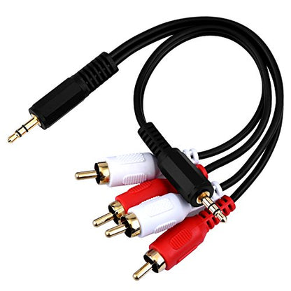 EBOOT 2 Pack 3.5mm Aux Cable 6 Inch Male Stereo Audio Cord Y Cable Adapter for Connects Smartphone, Tablet, HDTV
