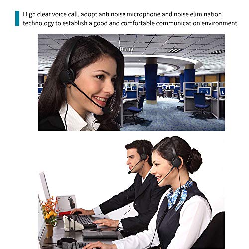 Dioche USB Headset, Call Center Headset with 300 Degrees Rotatable Noise Cancelling Microphone