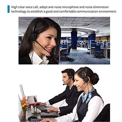 Dioche USB Headset, Call Center Headset with 300 Degrees Rotatable Noise Cancelling Microphone