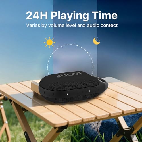 JUOVI Clip Portable Bluetooth Speaker Wireless,Stereo Sound,24H Playtime,Loud Volume,Bluetooth 5.3 Connectivity,IP68 Waterproof,Built-in Carabiner,Speaker for Beach,Room,and Outdoor Travel (Blue) - color: Blue