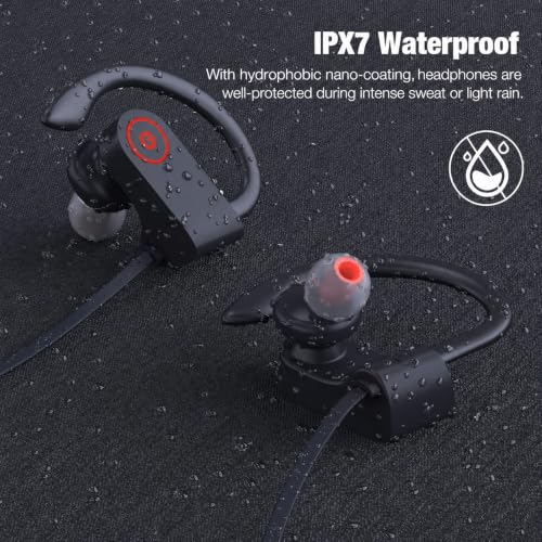 JOYWISE Bluetooth Headphones, 16H Playtime, AI Music Creation Earbuds | Wireless Headphones with Mic Sound Isolation, IPX7 Waterproof in-Ear Bluetooth 5.3 Earphones for Running, Gym, Workout - color: Black