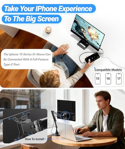 Ingnok Portable Monitor for Laptop,15.6 Inch USB C Screen Extender | FHD 1080P with Adjustable Stand,USB C Mini HDMI Port for Mac,mini PC,Built-in Speakers ,Easy to Set up,VESA - style: NO-Touch