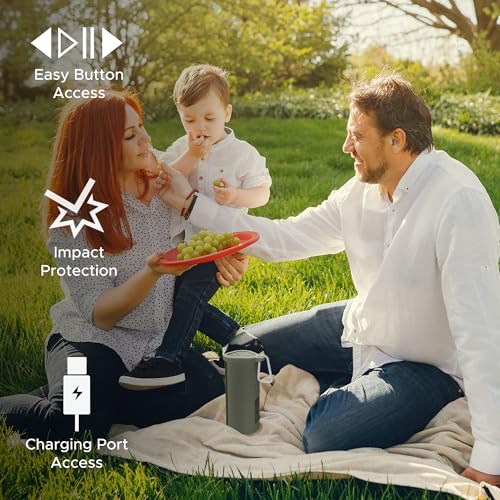 Heavy Duty Protective Carrying Case for Sonos Roam 2 | Green | Compatible with Sonos Roam, Roam 2 & Roam SL | Includes Bluetooth Button | Protect Your Wireless Speaker | Cover / Sleeve - color: Green