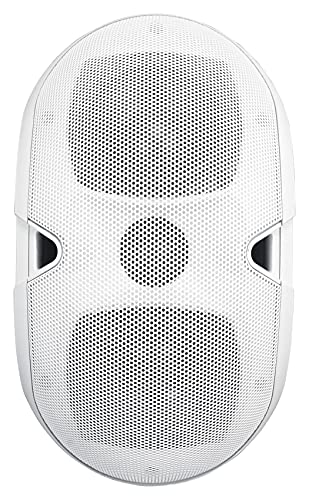 Rockville D4-70 White Dual 4" 70V Commercial/Restaurant Wall Mount Speaker | Adjustable Tap 30W, 15W, 7.5W, 3.75W, Silk Dome Tweeter, Outdoor/Indoor, 80x120 Degree Dispersion, Swivel Bracket, 100V, ABS - color: White