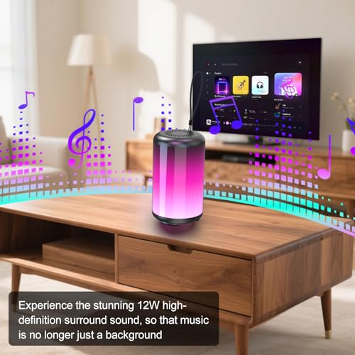 Portable Bluetooth Speaker, Bluetooth Speaker 5.4, Stocking Stuffers, Powerful Crystal Clear Sound, IPX7 Waterproof, 8 Lighting Effects, TWS Paring, Small Wireless Speaker for Outdoor - color: red